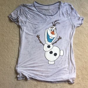 *5/$25* Burnout Olaf Disney shirt